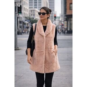 kandipiel SPAIN Faux Fur Vest Shawl Collar Lightweight Outerwear XL